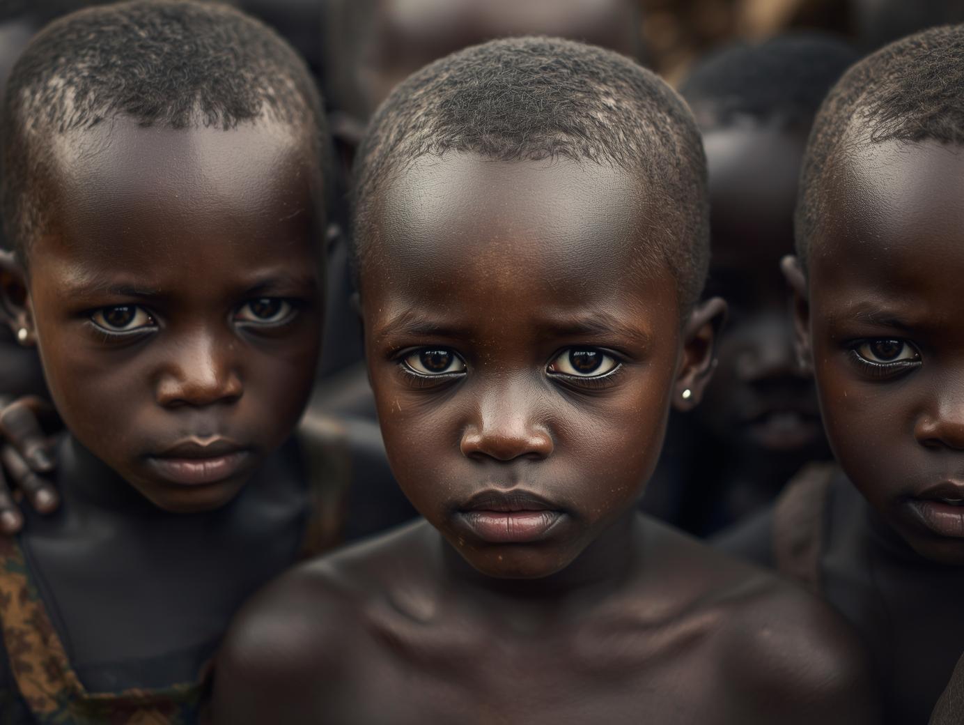 Generate a 363 by 228 pixels of starving nigerian kids